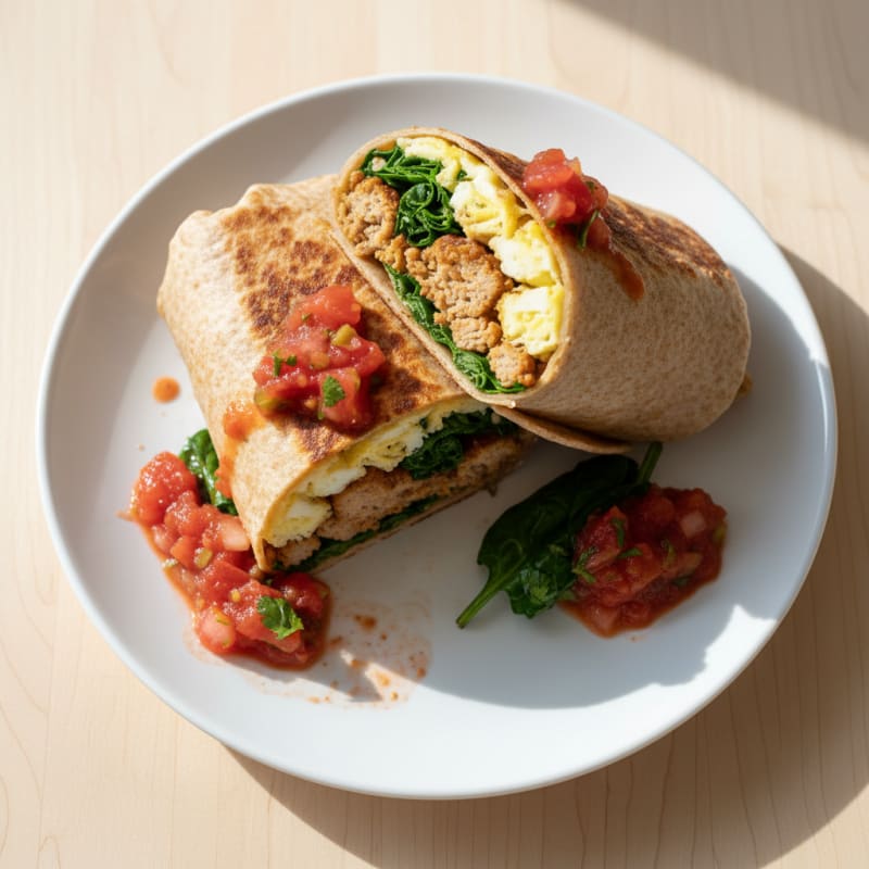 Loaded Breakfast Burrito with Salsa