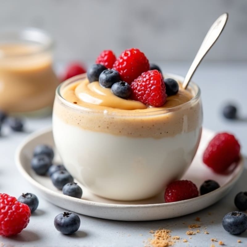 Silky Greek Yogurt Protein Pudding with Almond Butter Swirl