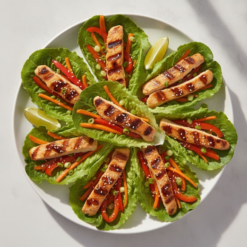 Savory Grilled Chicken Lettuce Wraps