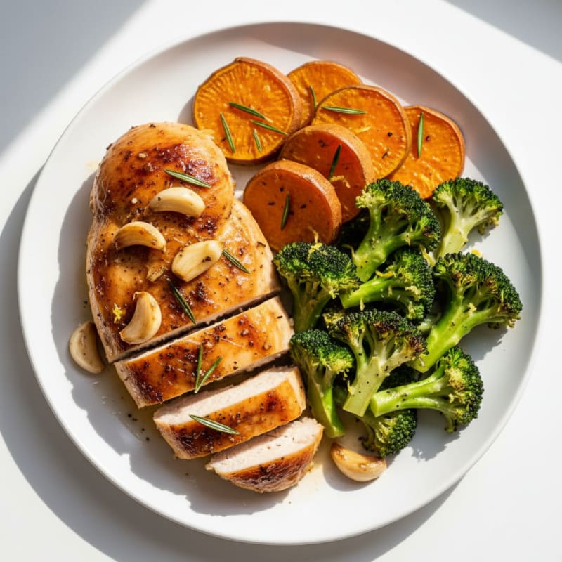 Garlic Herb Roasted Chicken with Lemon