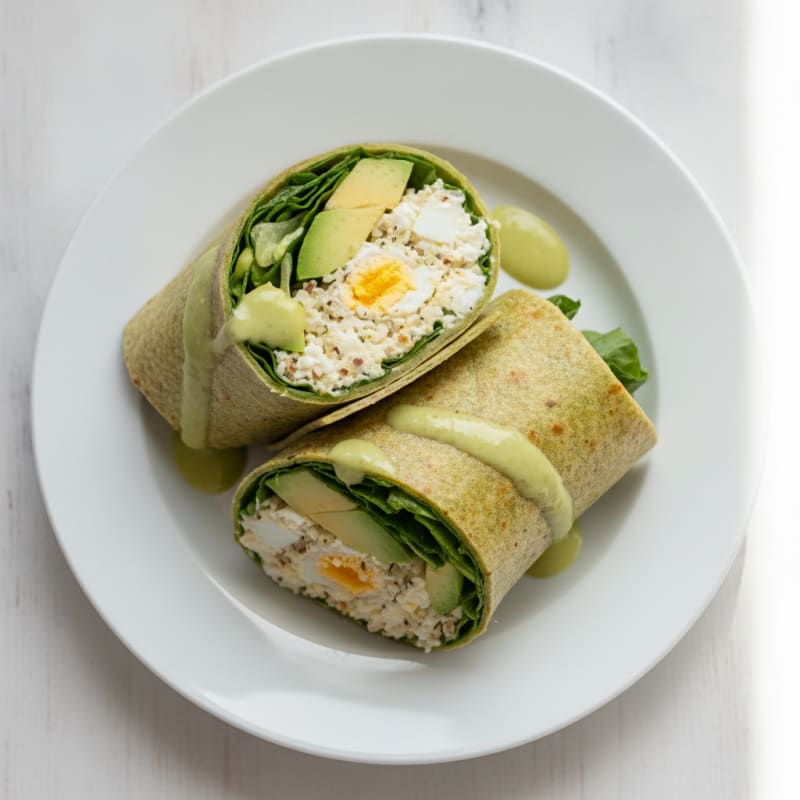 Cottage Cheese and Egg Spinach Wraps