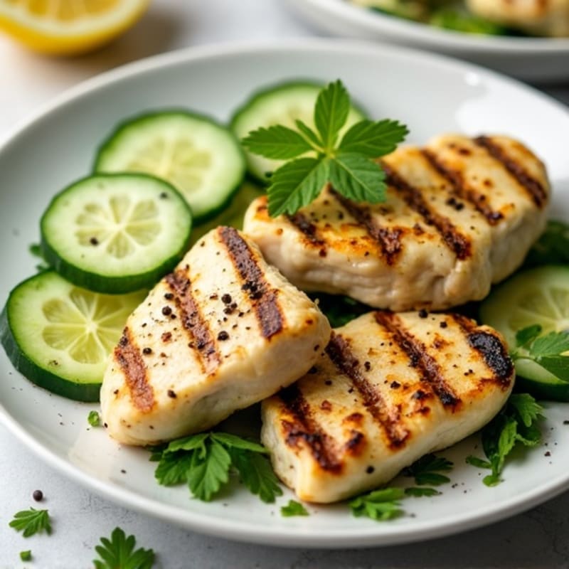 Grilled Chicken and Cucumber Salad with Lemon Vinaigrette