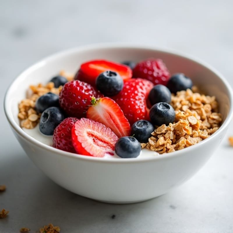Greek Yogurt Bowl with Protein Granola and Mixed Berries
