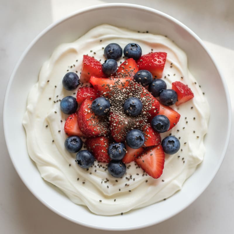 Greek Yogurt Protein Pudding with Fresh Berries