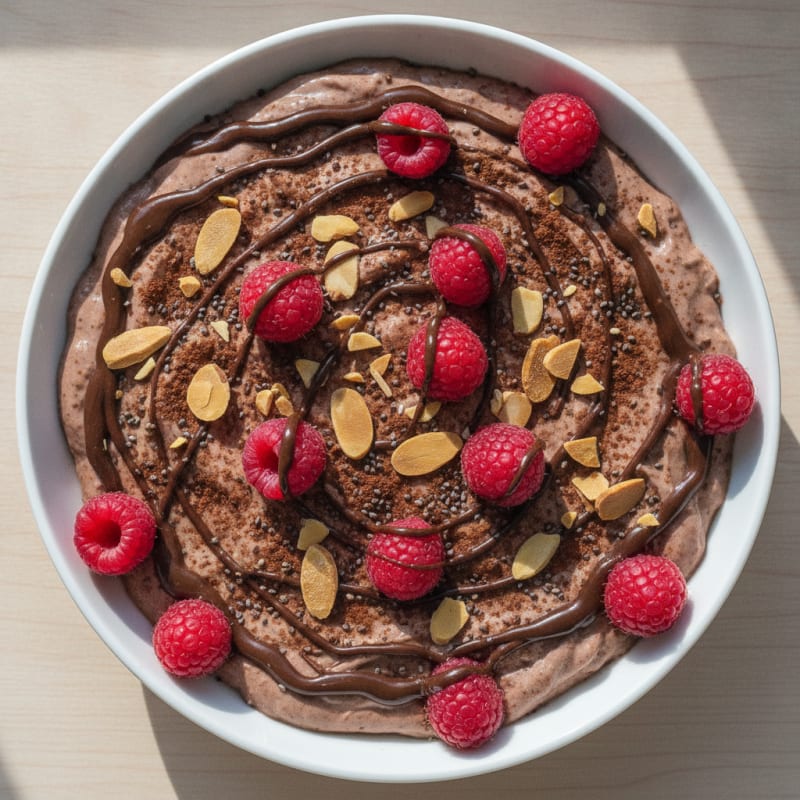 Silky Greek Yogurt with Chocolate Protein and Toasted Almonds