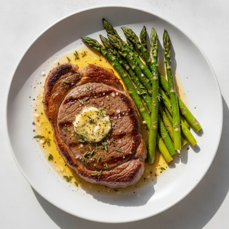 Pan-Seared Sirloin with Garlic Herb Butter