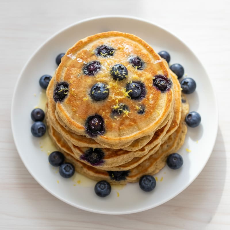 Blueberry Ricotta Pancakes with Lemon Zest