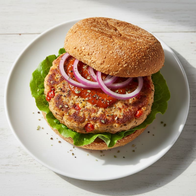 Herb-Roasted Red Pepper Chicken Burger