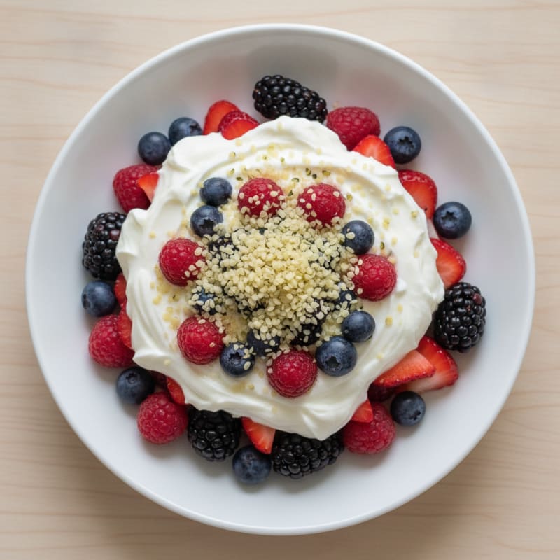 Greek Yogurt Protein Parfait with Mixed Berries