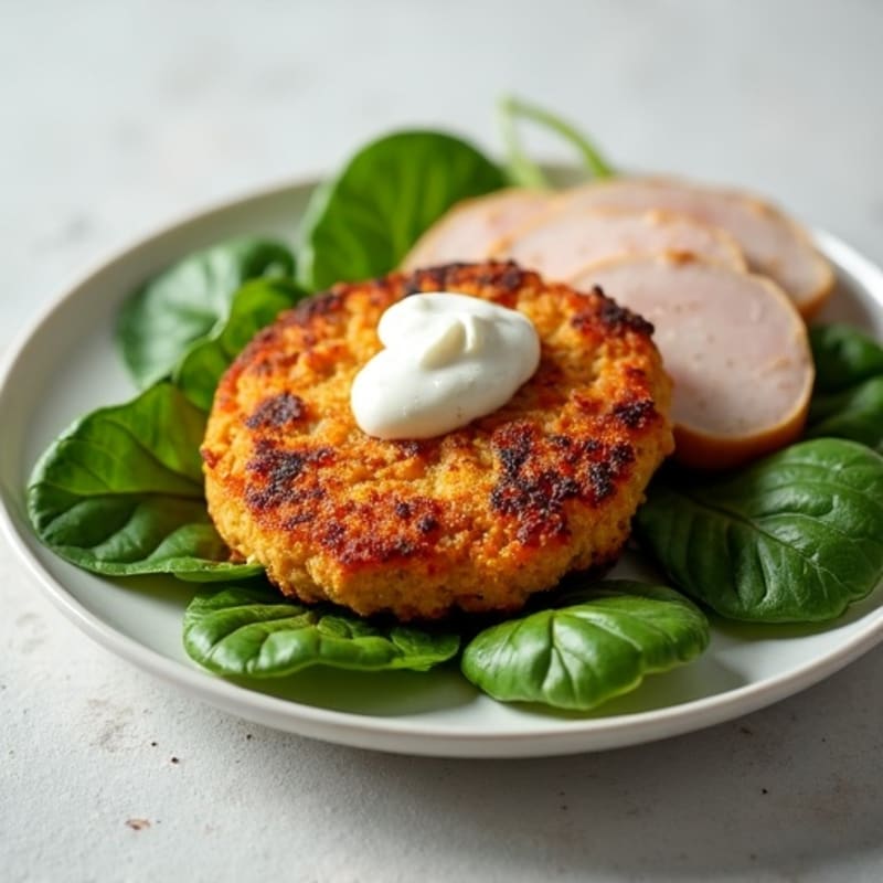 Crispy Yam Burgers with Fresh Greens