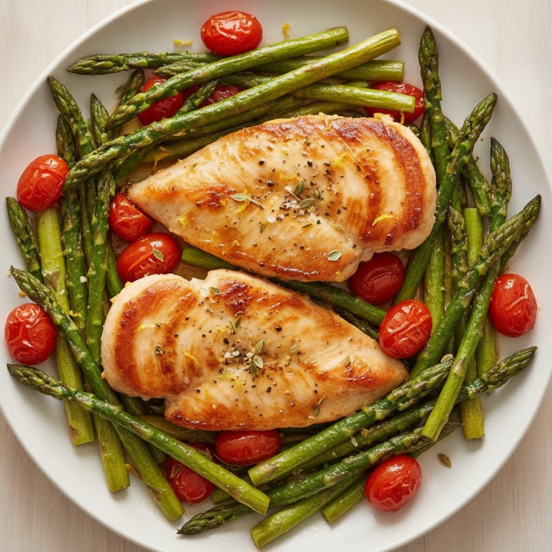 Lemon Herb Chicken with Roasted Asparagus
