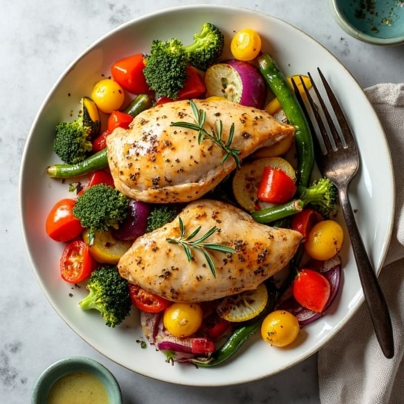 Sheet Pan Herb-Roasted Chicken and Roasted Vegetables