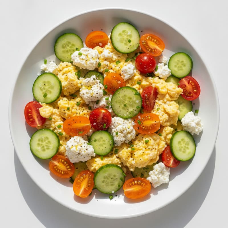 Eggs with Cottage Cheese and Garden Vegetables