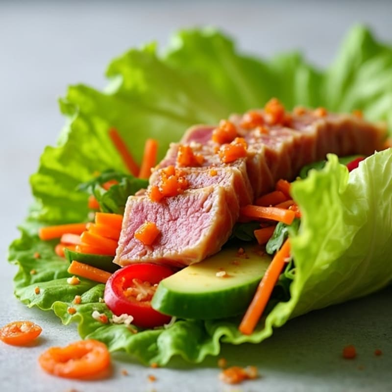 Fresh Spicy Tuna Lettuce Wraps