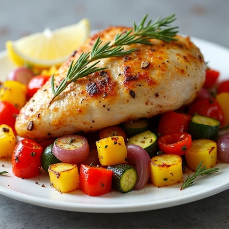 Lemon-Herb Roasted Chicken with Crispy Roasted Vegetables