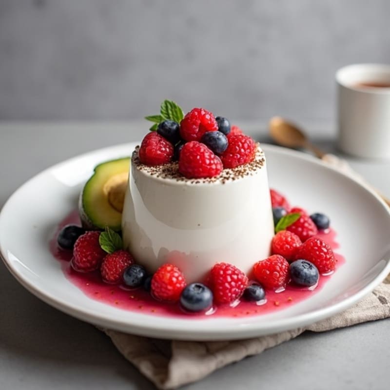 Silky Greek Yogurt Protein Pudding with Mixed Berries