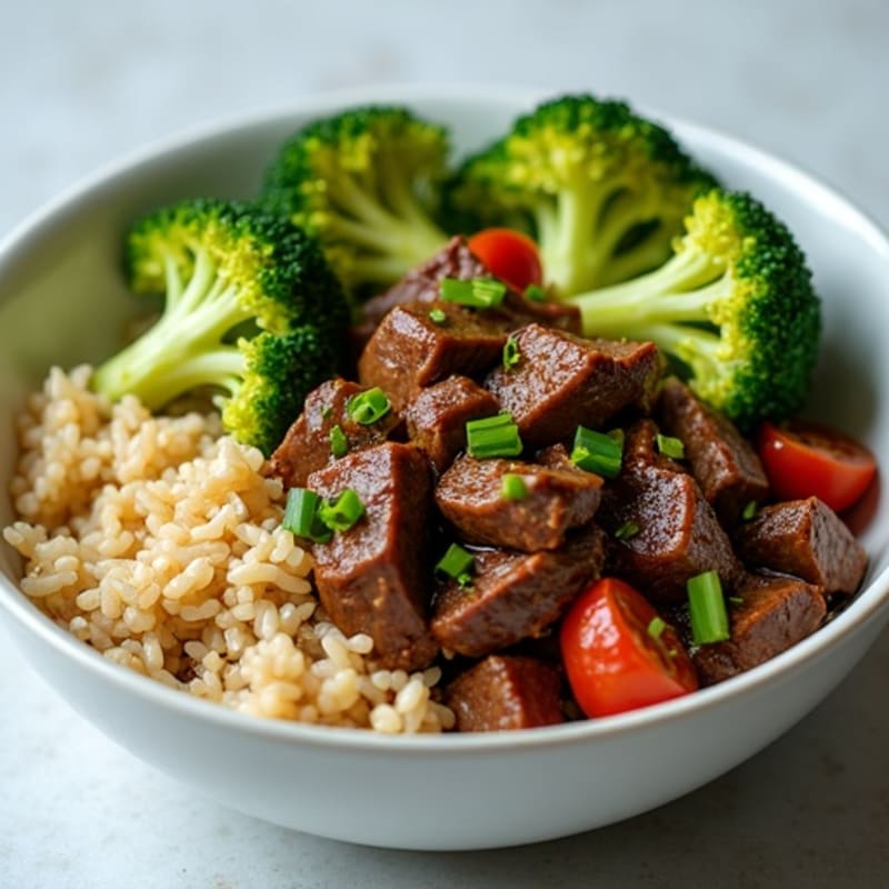 Lean Savory Beef and Broccoli Brown Rice Bowl