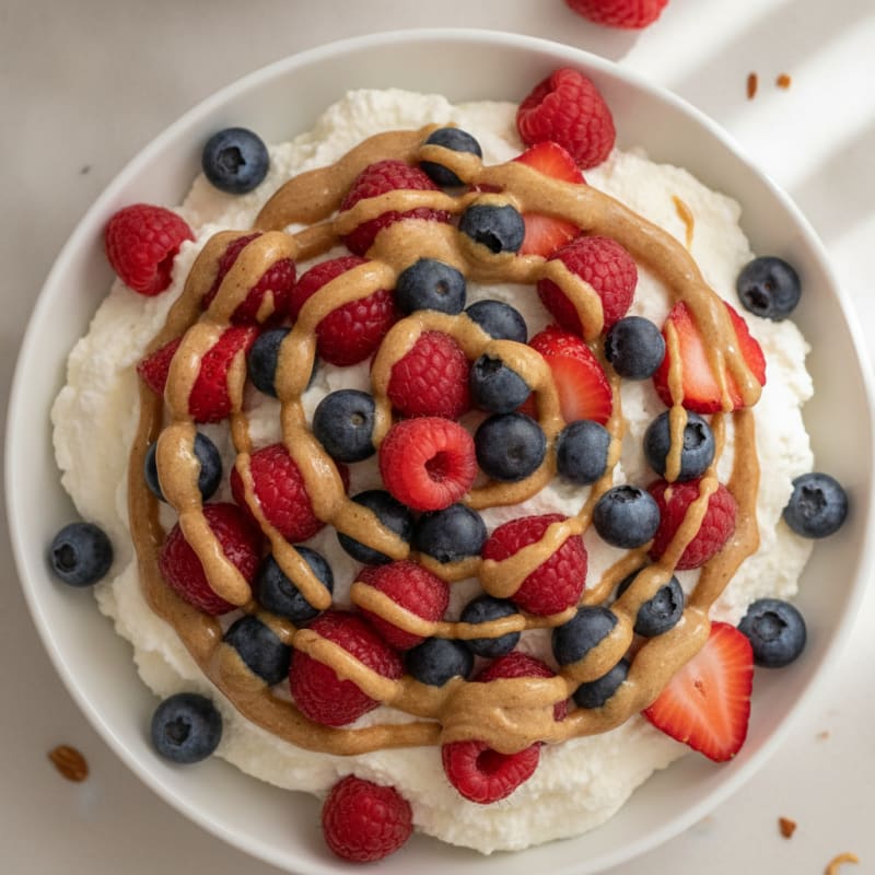 Greek Yogurt Protein Mousse with Mixed Berries