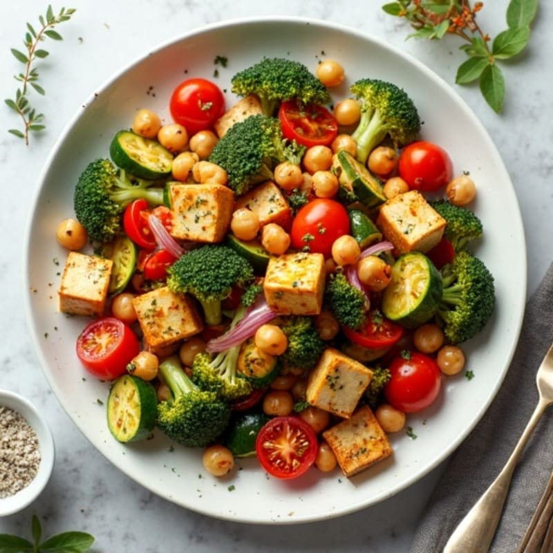 Sheet Pan Roasted Vegetables with Lemon-Herb Dressing