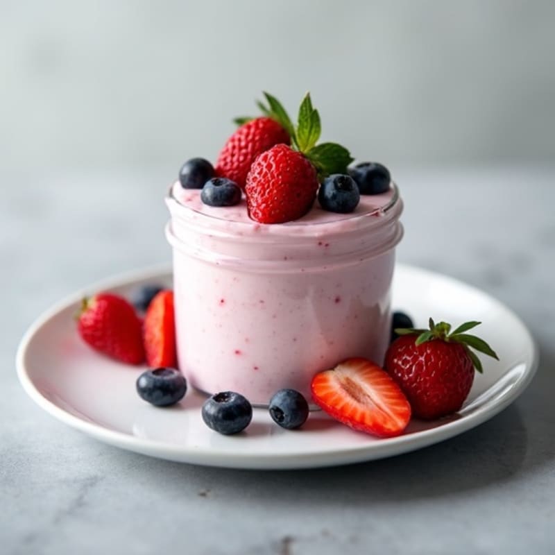 Greek Yogurt Protein Mousse with Mixed Berries