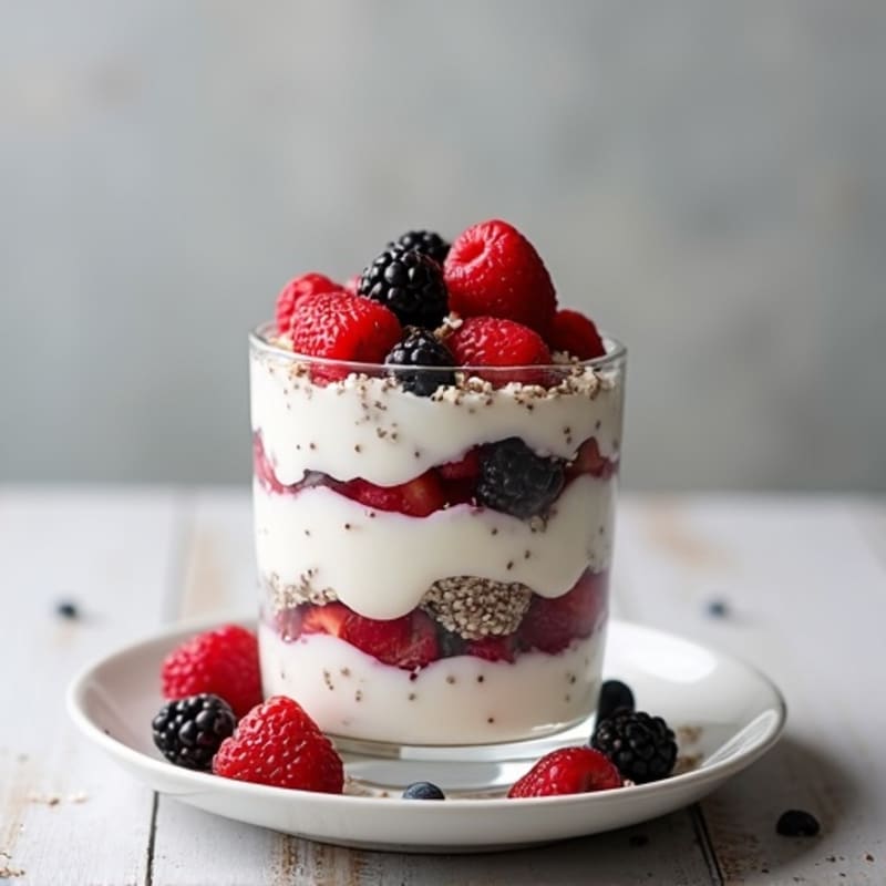 Greek Yogurt Protein Parfait with Mixed Berries