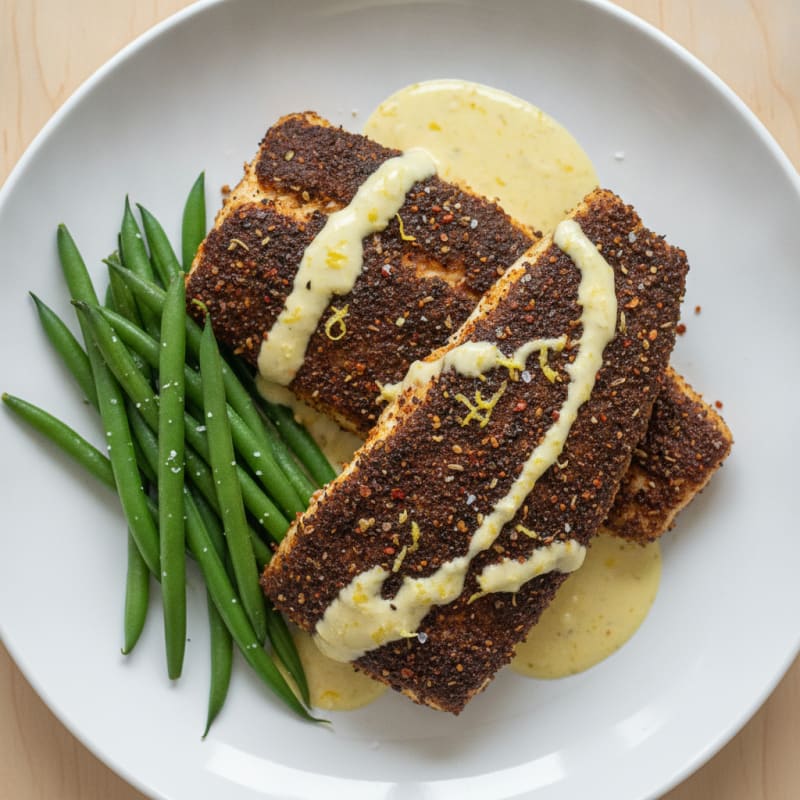 Cajun Blackened Catfish with Lemon Aioli