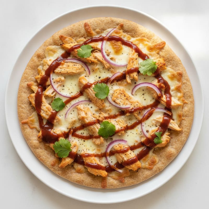 High-Protein BBQ Chicken Pizza with Red Onion