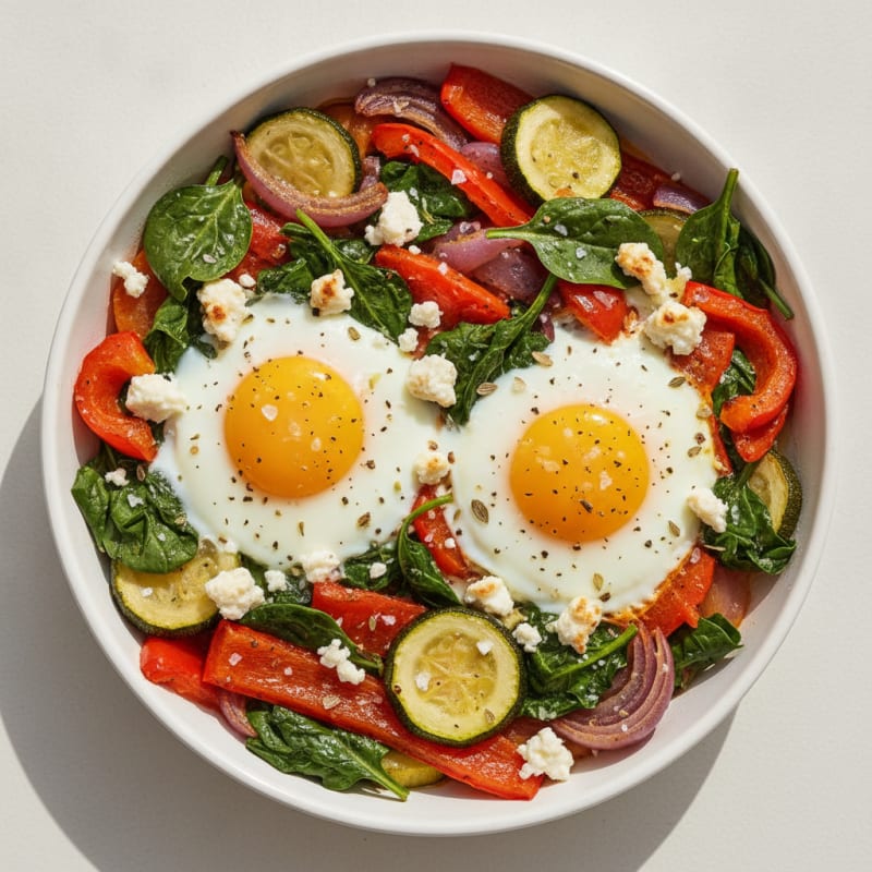 Baked Eggs with Roasted Vegetables