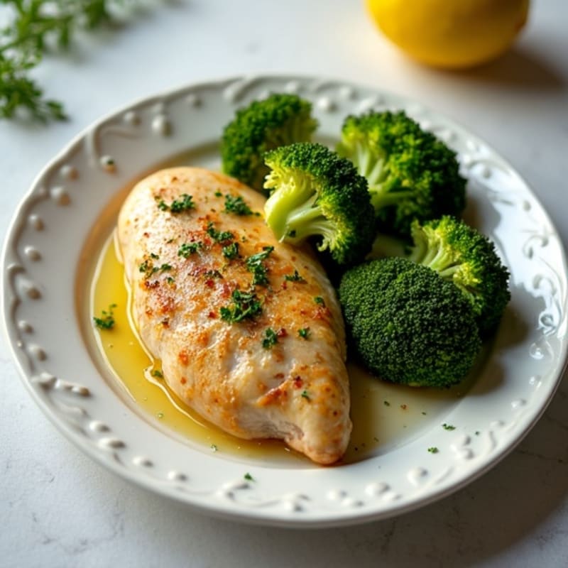 Lemon-Herb Roasted Chicken with Crispy Broccoli