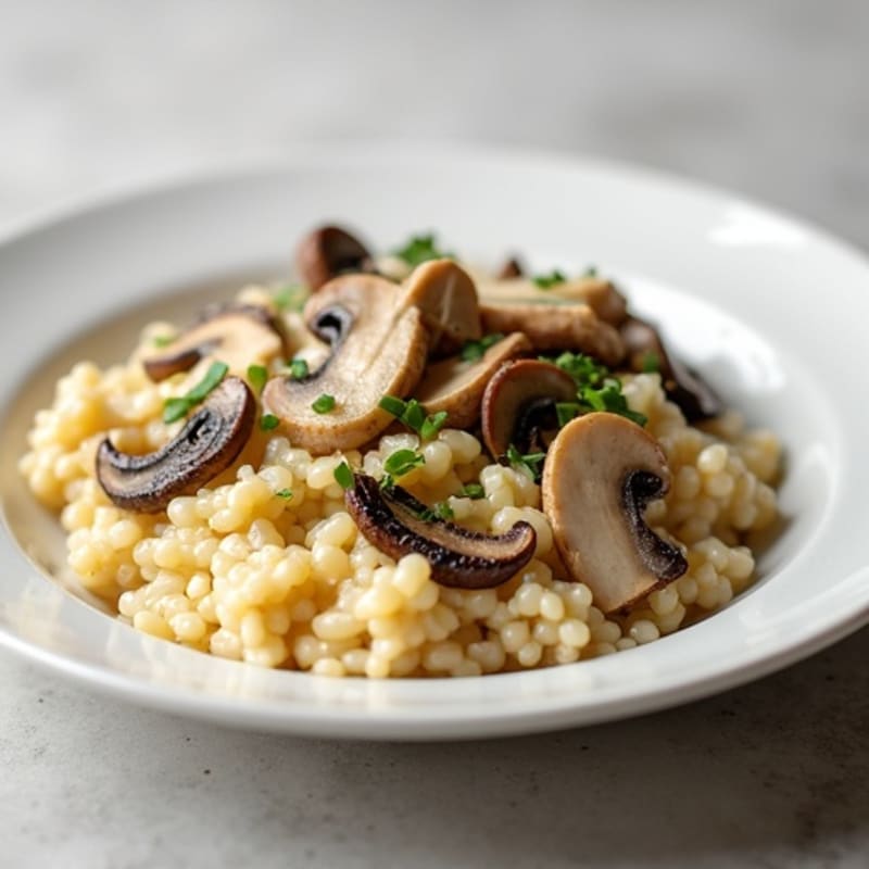 Lighter Creamy Mushroom Risotto