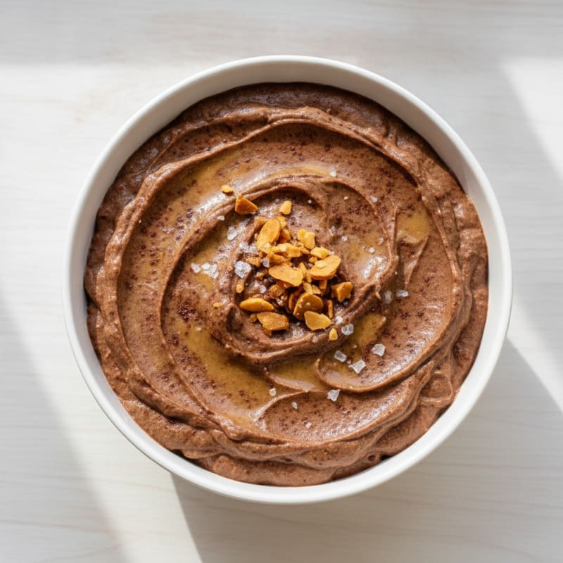 Creamy Chocolate Protein Pudding with Almond Butter Swirl