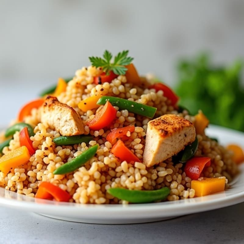 Healthy Chicken and Veggie Brown Rice Stir-Fry