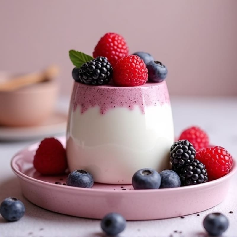 Greek Yogurt Protein Mousse with Mixed Berries
