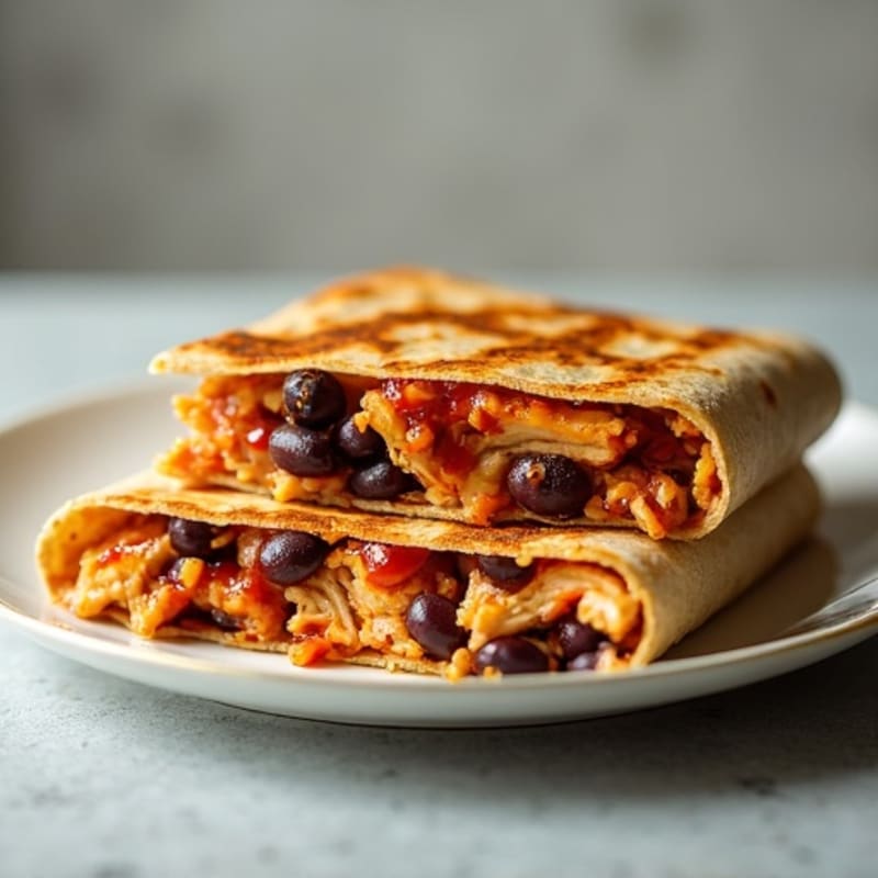 Smoky BBQ Chicken and Black Bean Quesadilla