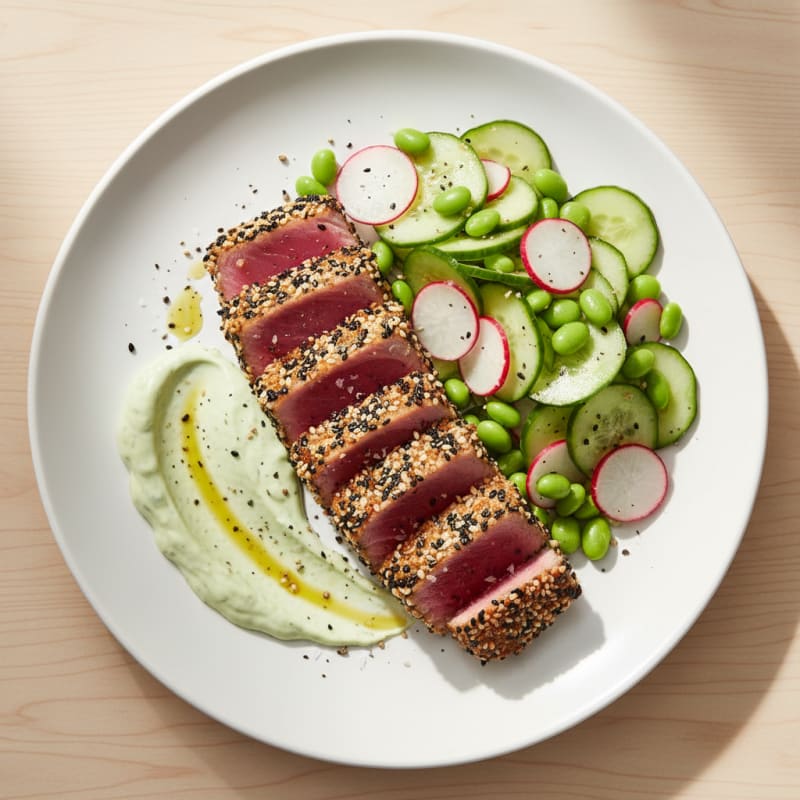 Pan-Seared Ahi Tuna with Wasabi Mayo