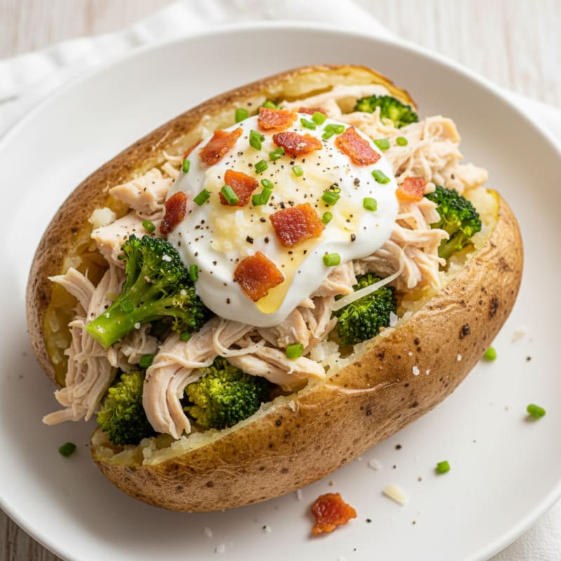 Creamy Loaded Baked Potatoes with Crispy Bacon