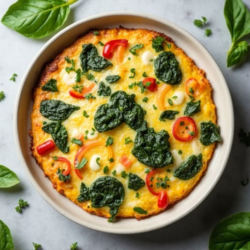 Fluffy Herb-Baked Egg White Frittata with Spinach