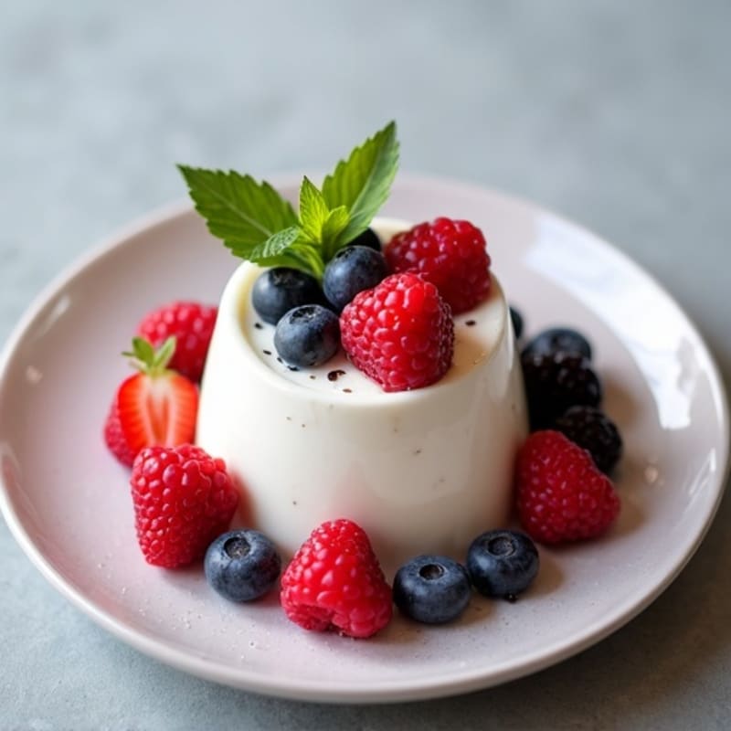 Creamy Greek Yogurt Protein Pudding with Mixed Berries