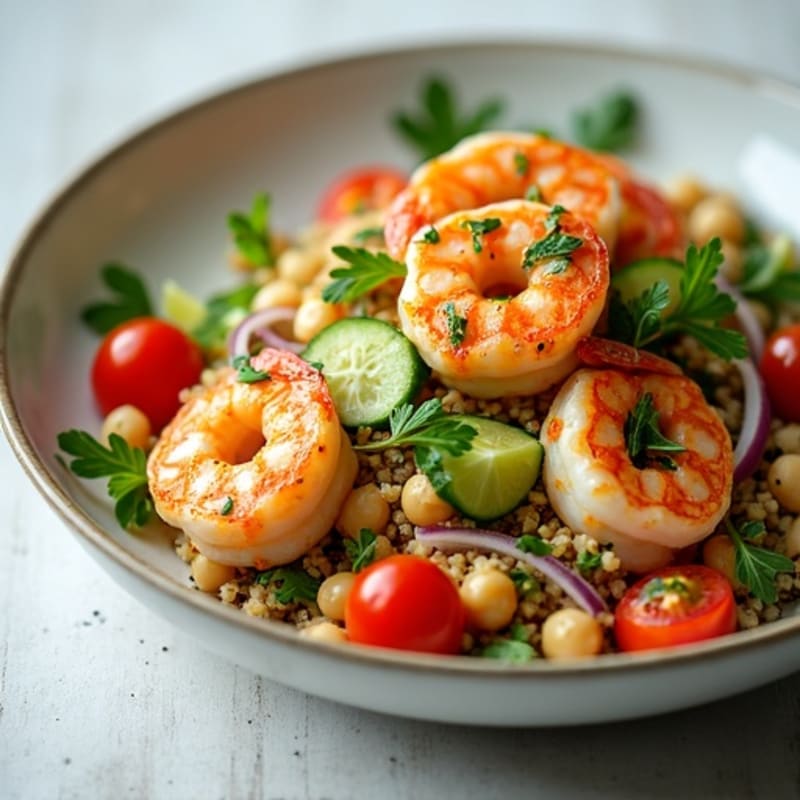 Grilled Shrimp and Quinoa Salad with Fresh Herbs