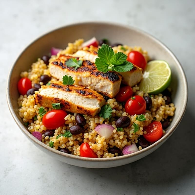 Hearty Quinoa and Black Bean Salad with Fresh Lime and Cilantro
