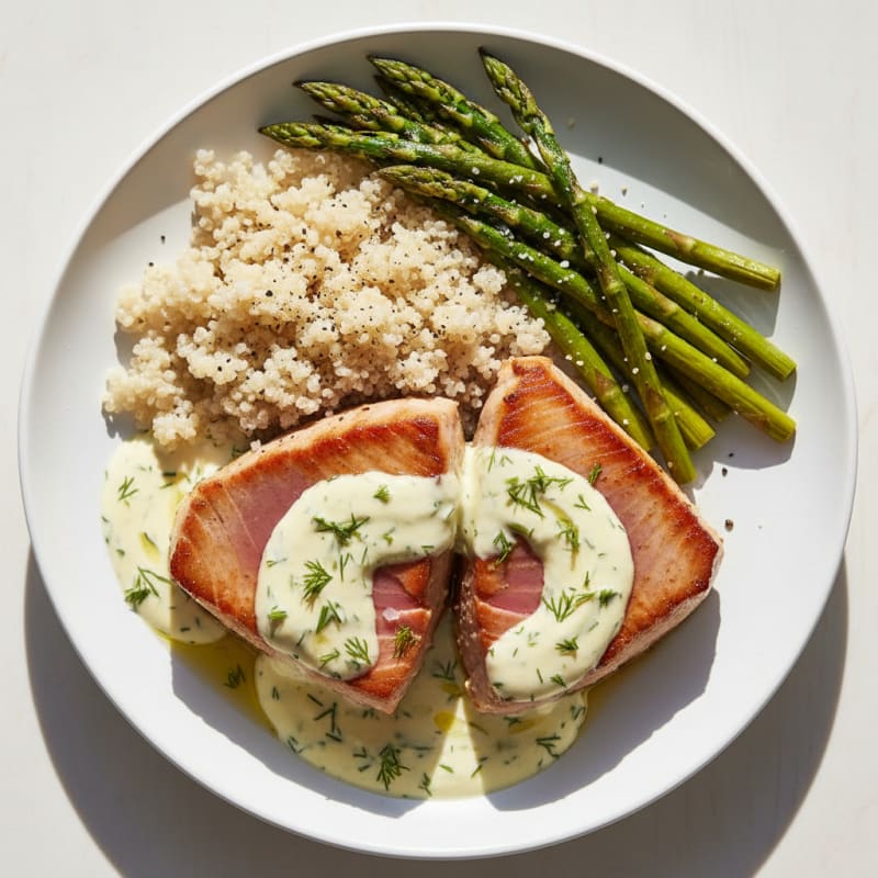 Pan-Seared Tuna with Lemon-Dill Sauce