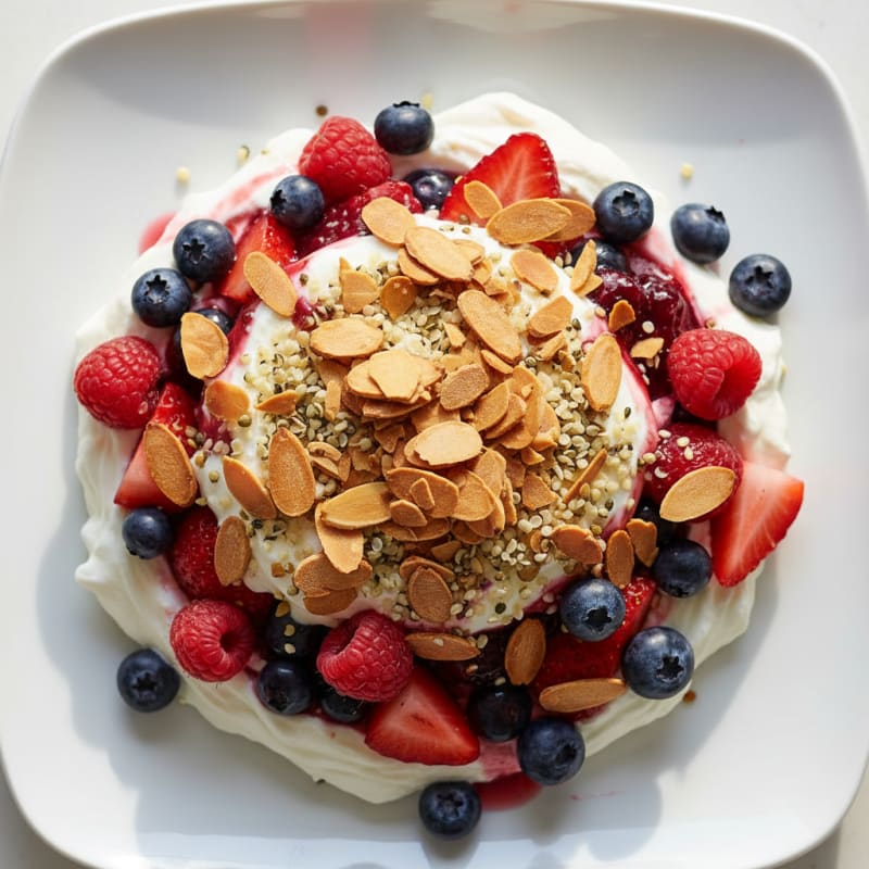Silky Greek Yogurt Protein Parfait with Mixed Berries