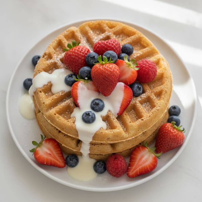 Classic Buttermilk Waffles with Berries