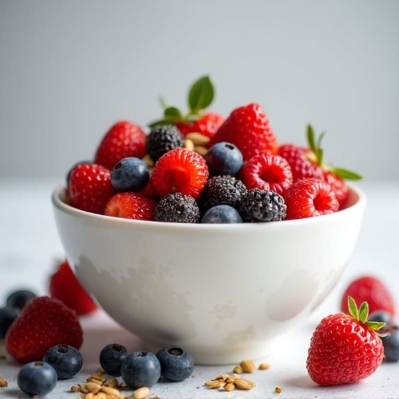 Creamy Greek Yogurt Parfait with Mixed Berries and Seed Crunch