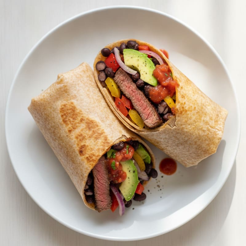 Hearty Steak and Black Bean Burrito