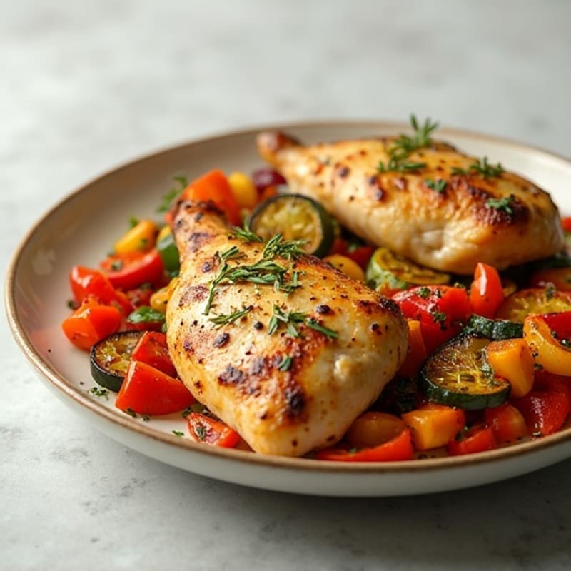 Lemon Herb Roasted Chicken with Crispy Roasted Vegetables