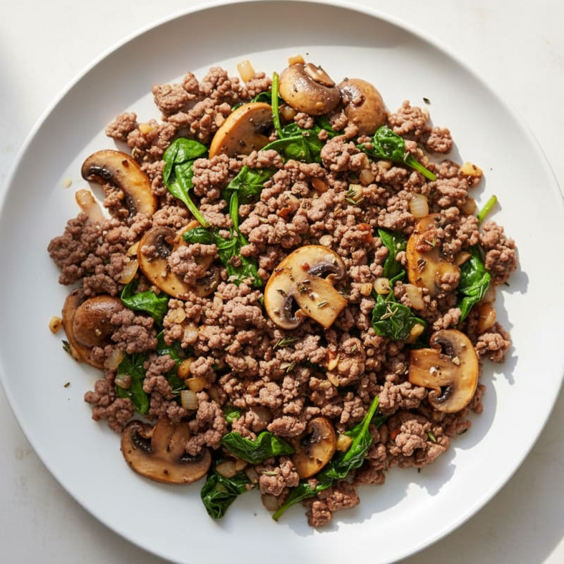 Savory Ground Beef and Mushroom Skillet