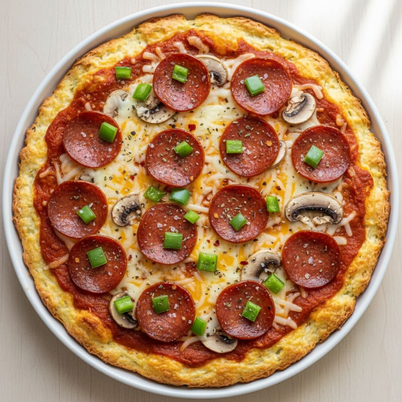 Creamy Cottage Cheese Pizza Bake