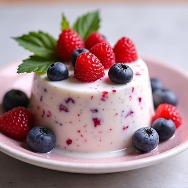 Greek Yogurt Protein Pudding with Mixed Berries