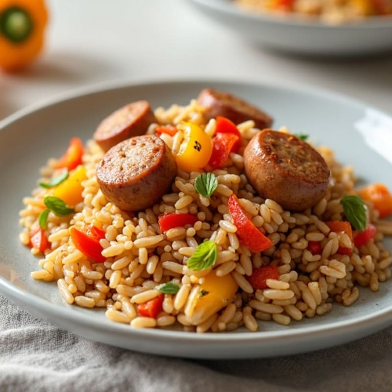 Hearty Chicken and Sausage Rice with Bell Peppers
